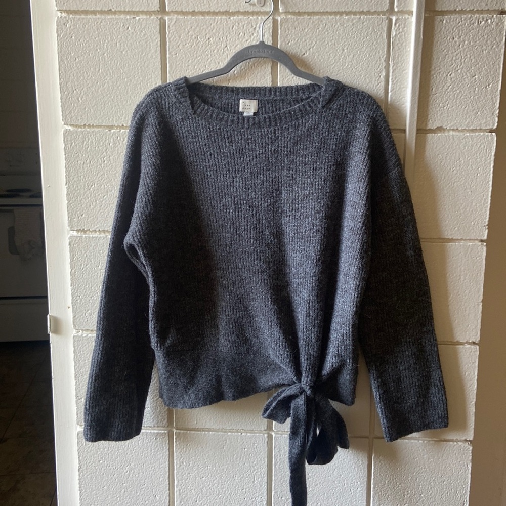 A New Day tie gray sweater